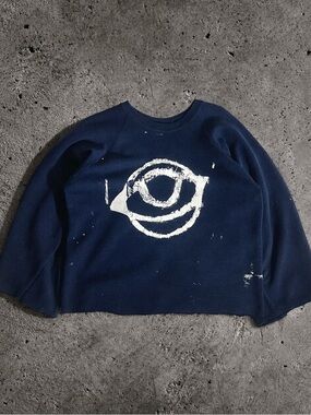 ABO Navy Blue Sweatshirt with White Graphic